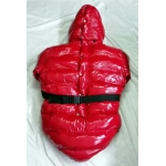 New shiny nylon wet look winter straitjacket down restraint diaper suit SD5001